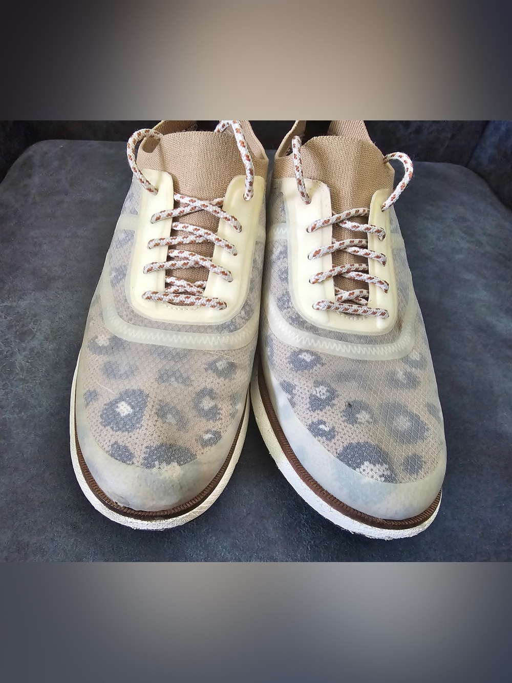 Cole Haan Beige and Black Leopard-Patterned ZEROGRAND Sneakers